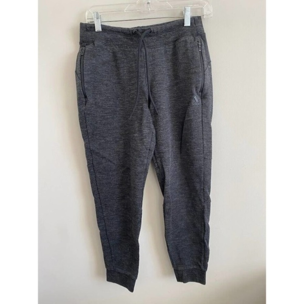 Adidas Joggers Womens Small Athletic Fit Athleisure Pull‎ on Tapered Leg Gray